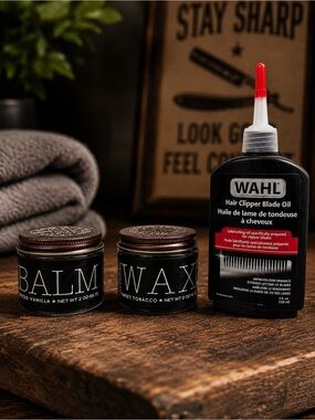Eighteen 21 Beard Grooming Bundle | Balm, Wax & Wahl Clipper Oil